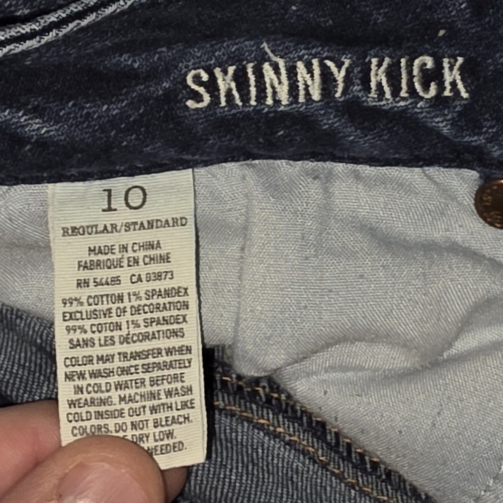 American Eagle Skinny Kick Jeans Womens 10 Blue Super Stretch - Picture 15 of 16